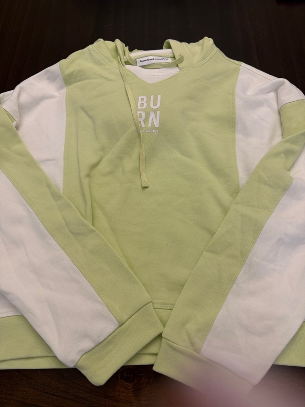 Burn boot camp lime Green & White Hooded Sweatshirt